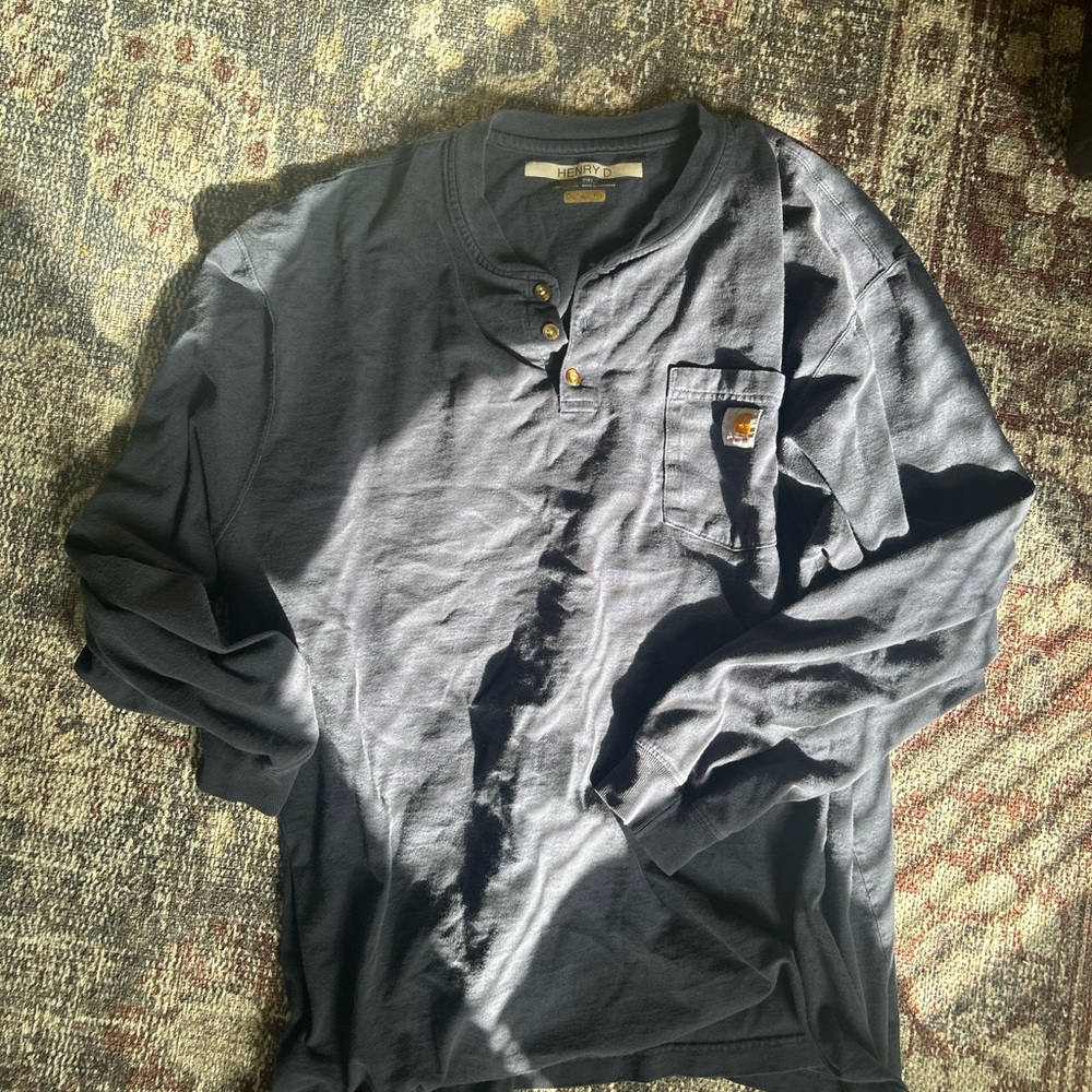 Carhartt Men's Dark Gray Henley Long Sleeve Shirt